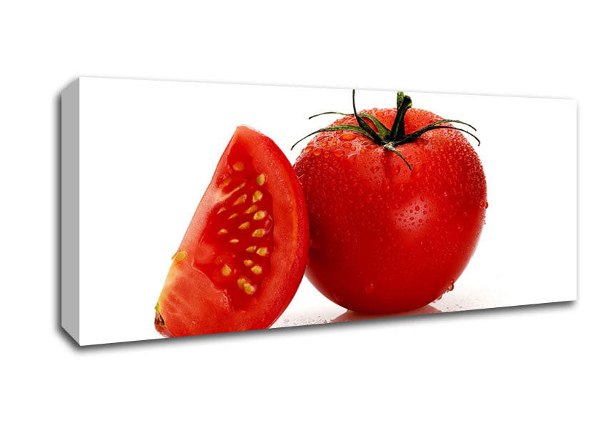 Picture of Dewdrop Tomato Panoramic Canvas Wall Art