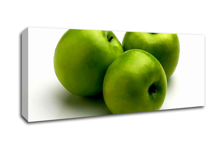 Picture of Shining Green Apples Panoramic Canvas Wall Art