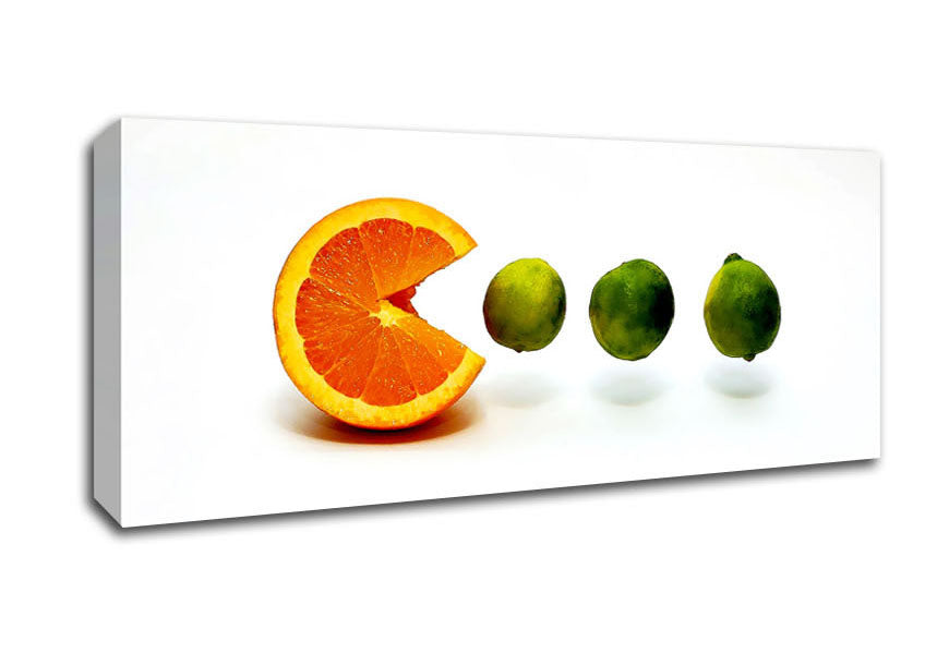 Picture of Lime Eating Orange Panoramic Canvas Wall Art