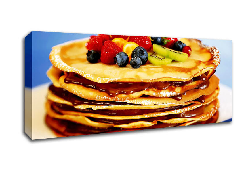 Picture of Chocolate Pancake Delight Panoramic Canvas Wall Art