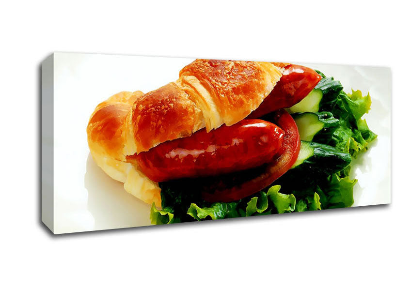 Picture of Sausage Croissant Panoramic Canvas Wall Art