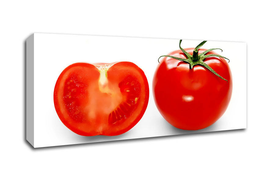 Picture of Red Tomato Sliced Panoramic Canvas Wall Art