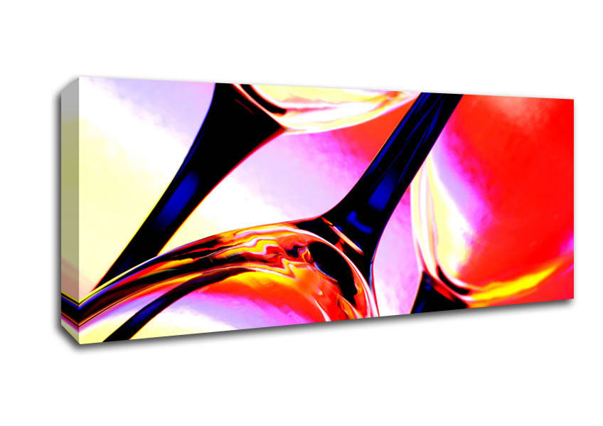 Picture of Wine Glass Trio Panoramic Canvas Wall Art