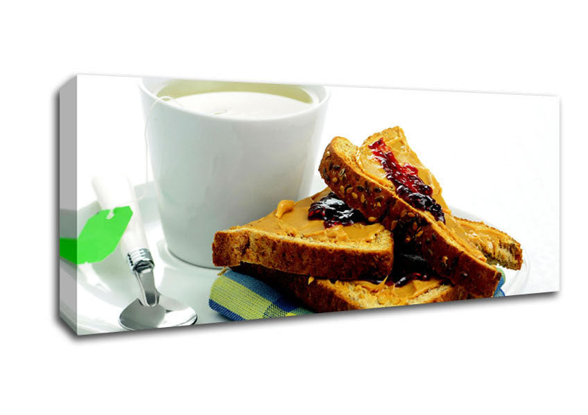 Picture of Tea And Toast Panoramic Canvas Wall Art