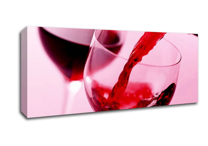 Picture of Red Wine For Two Panoramic Canvas Wall Art