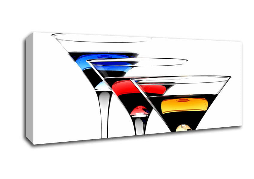 Picture of Cocktail Trio Panoramic Canvas Wall Art