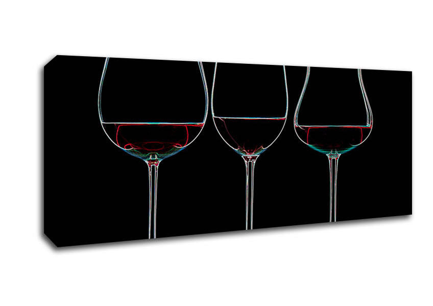 Picture of Wine Glass Panoramic Canvas Wall Art