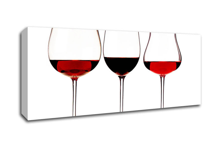 Picture of Red Wine Glasses Panoramic Canvas Wall Art