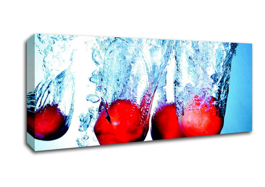 Picture of Red Fruit Splash Panoramic Canvas Wall Art