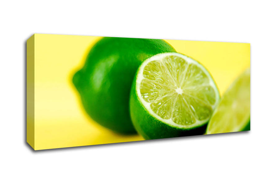 Picture of Lime Halves Panoramic Canvas Wall Art