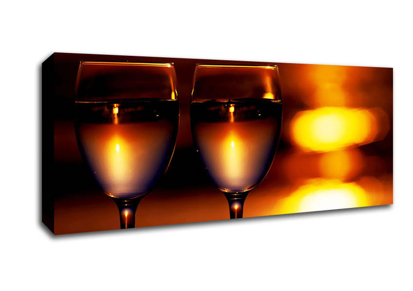 Picture of Sunset Wine Lovers Panoramic Canvas Wall Art