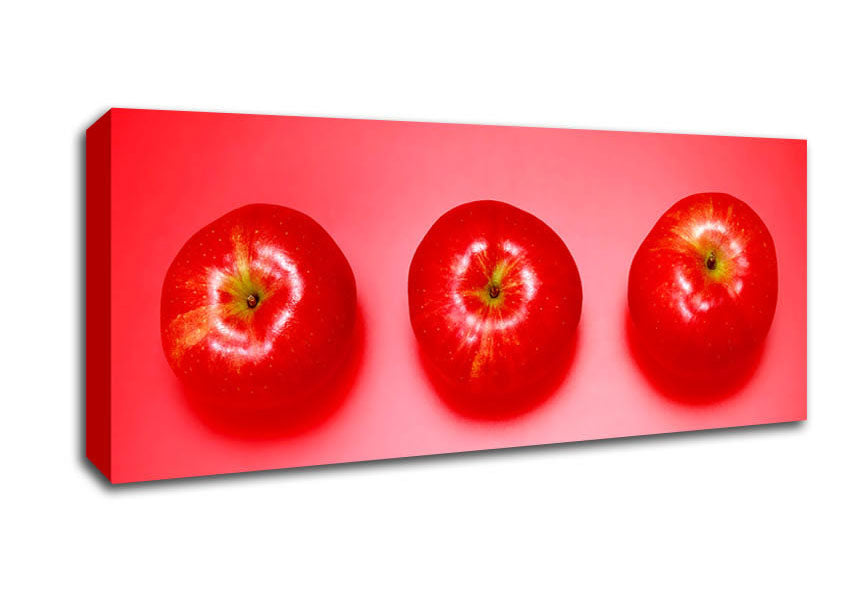 Picture of Red Apple Trio Panoramic Canvas Wall Art