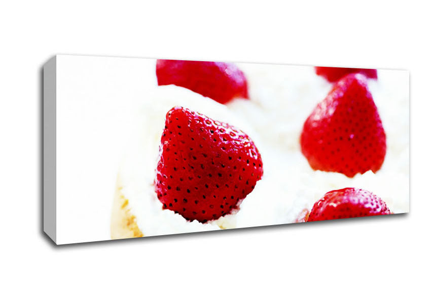Picture of Strawberry Cream Pie Panoramic Canvas Wall Art