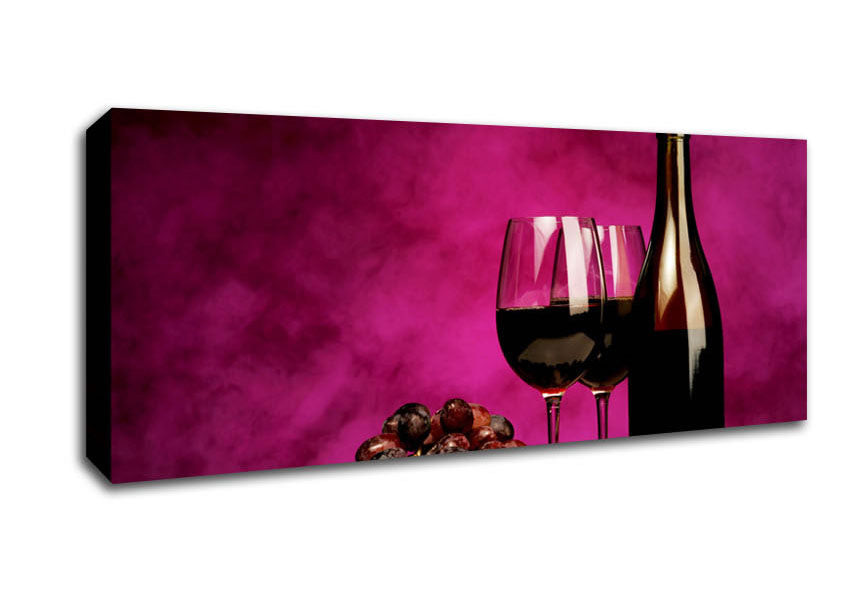 Picture of Red Wine Grapes Panoramic Canvas Wall Art