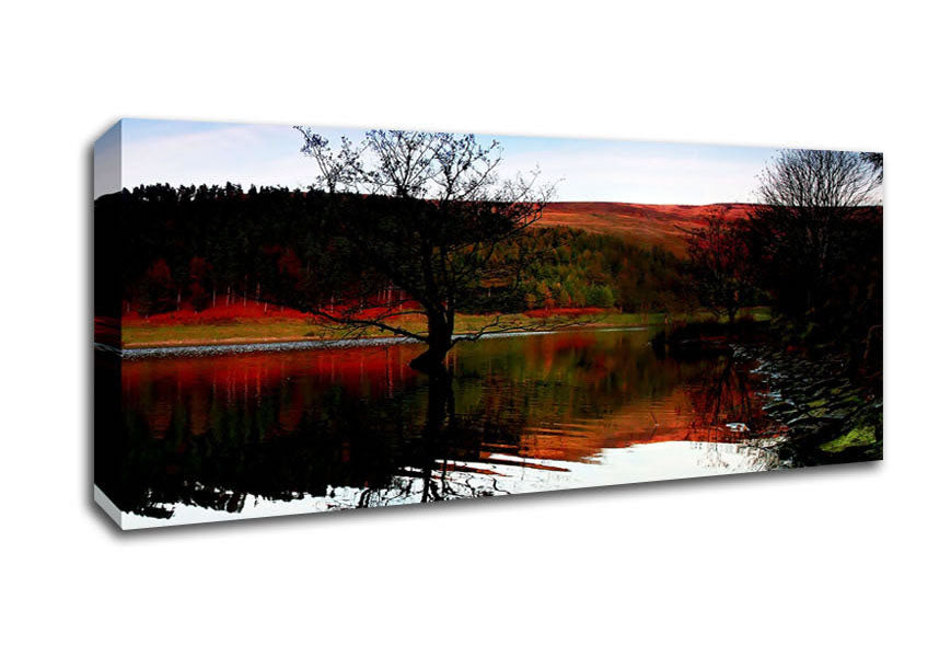 Picture of The Perfect Winter Lake Panoramic Canvas Wall Art
