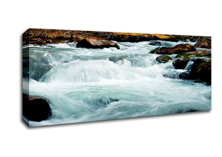 Picture of River Rocks Panoramic Canvas Wall Art