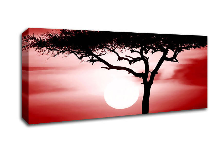 Picture of African Safari Red Panoramic Canvas Wall Art