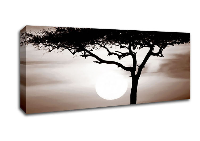 Picture of African Safari Brown Panoramic Canvas Wall Art