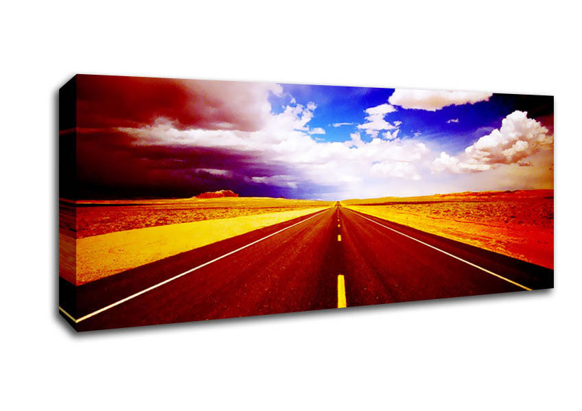 Picture of The Red Road To Nowhere Panoramic Canvas Wall Art