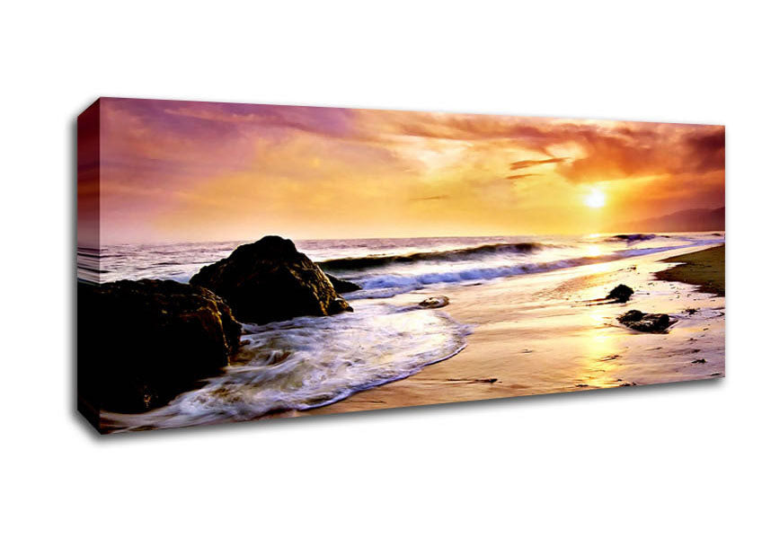 Picture of The Oceans Sunset Panoramic Canvas Wall Art