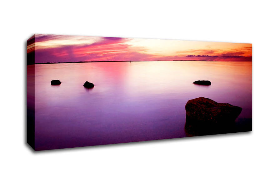 Picture of Tranquil Lilac Calm Panoramic Canvas Wall Art