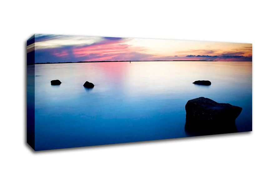 Picture of Tranquil Blue Calm Panoramic Canvas Wall Art