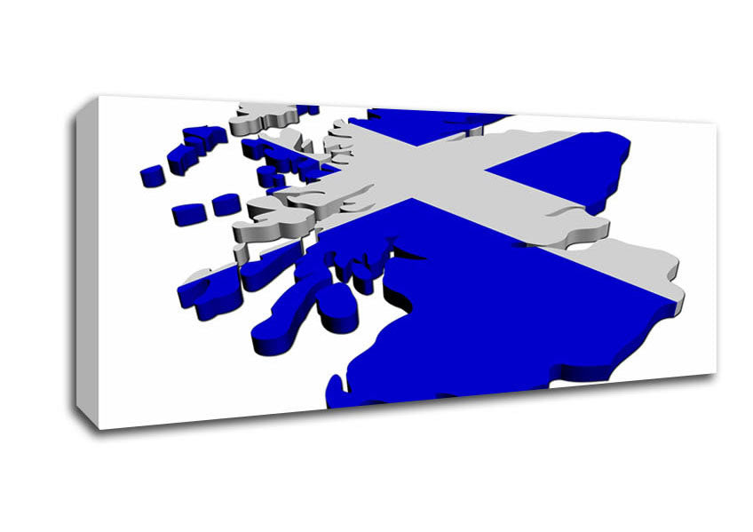 Picture of Map Of Scotland Panoramic Canvas Wall Art