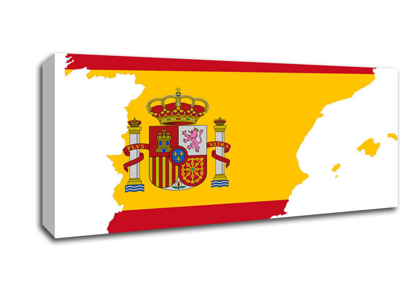 Picture of Spainish Flag Map Panoramic Canvas Wall Art