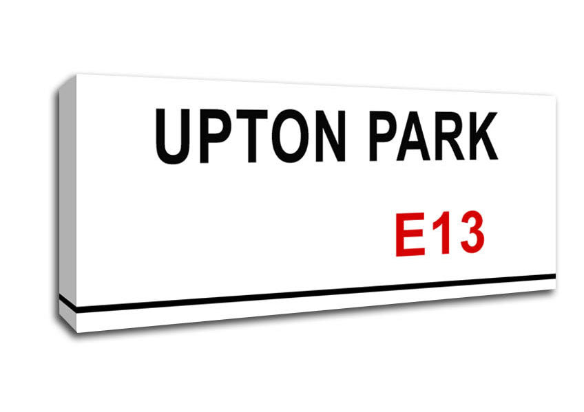 Picture of Upton Park Signs Panoramic Canvas Wall Art