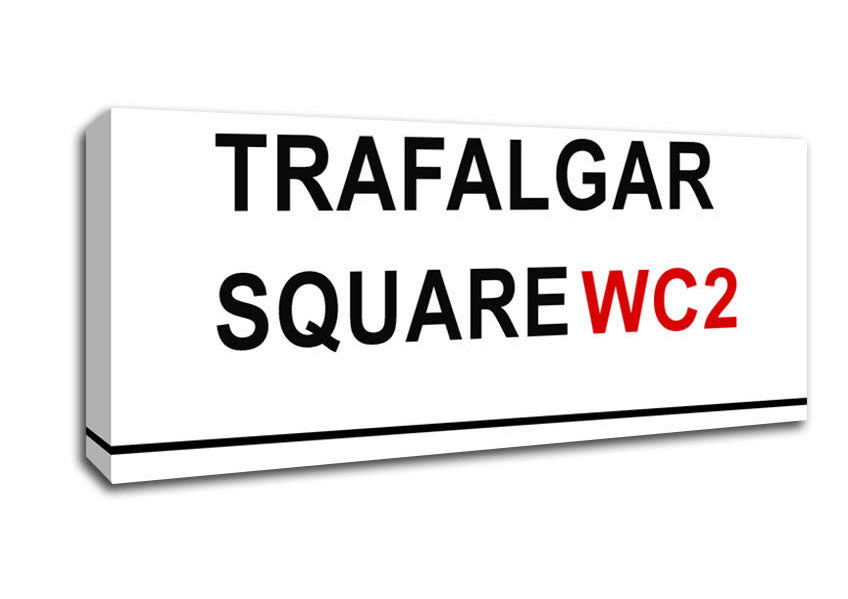 Picture of Trafalgar Square Signs Panoramic Canvas Wall Art
