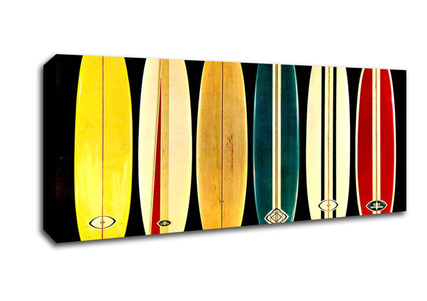 Picture of Surfboards At The Ready Panoramic Canvas Wall Art