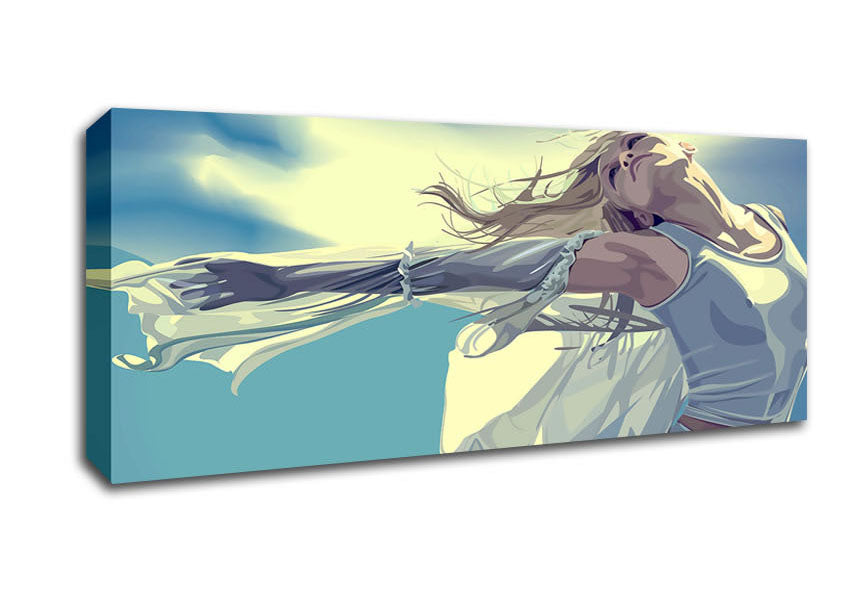 Picture of Wind Babe Panoramic Canvas Wall Art