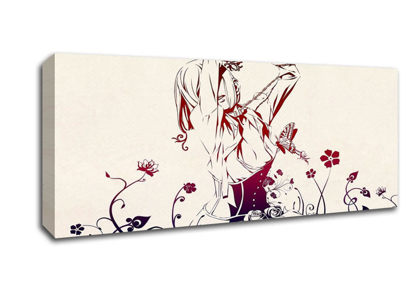 Picture of Red Garden Anime Panoramic Canvas Wall Art