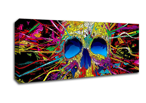 Picture of Colourful Skull Panoramic Canvas Wall Art