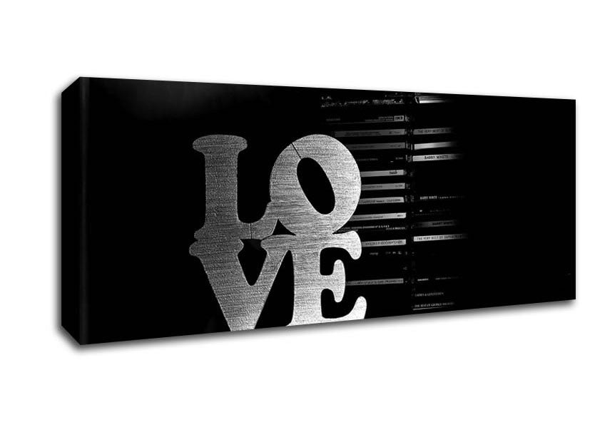 Picture of Love Black And White Panoramic Canvas Wall Art