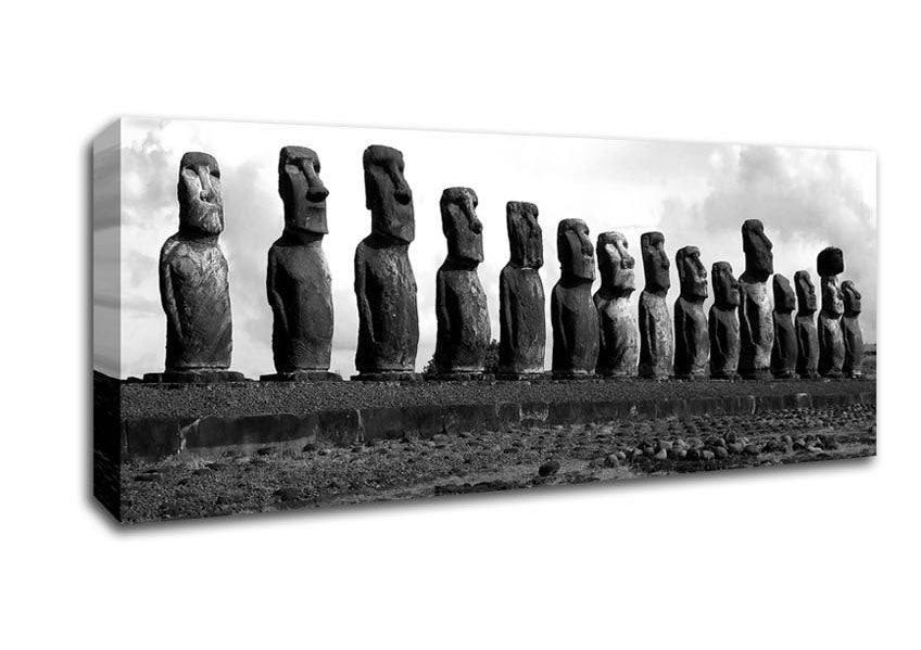 Picture of Easter Island Statues Panoramic Canvas Wall Art