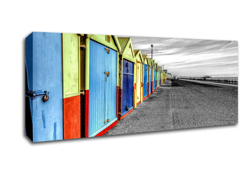 Picture of Rainbow Of Huts Panoramic Canvas Wall Art