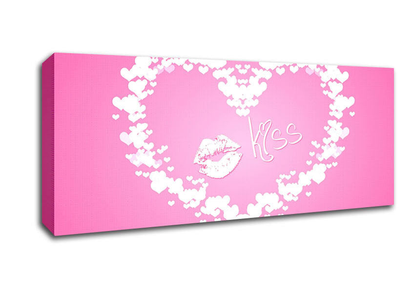 Picture of Valentines Day Kiss Panoramic Canvas Wall Art