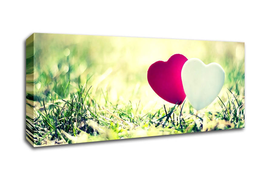 Picture of Valentines Day Hearts Panoramic Canvas Wall Art