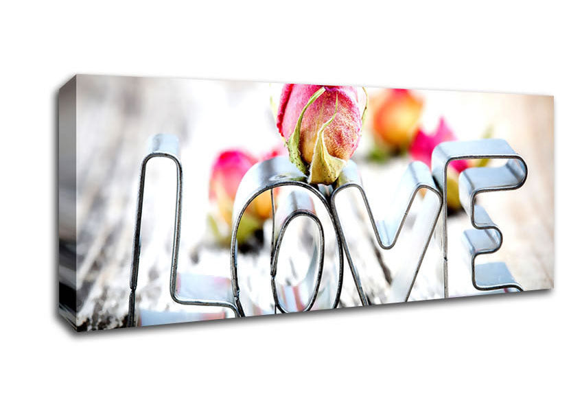 Picture of Valentines Day Love Rose Panoramic Canvas Wall Art