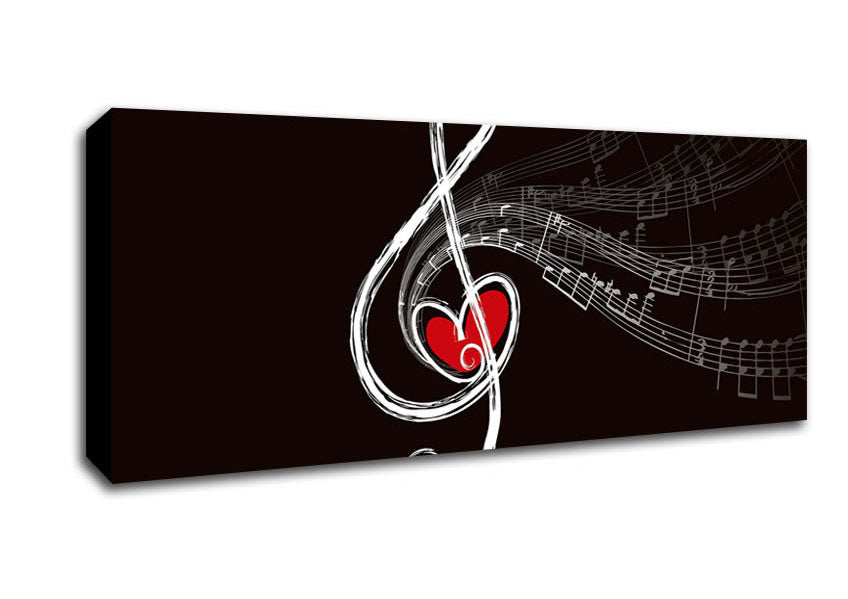 Picture of Musical Notes Panoramic Canvas Wall Art