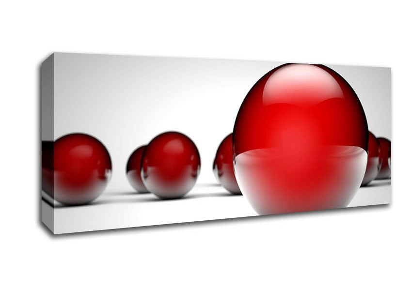Picture of Shiny Red Balls Field Panoramic Canvas Wall Art