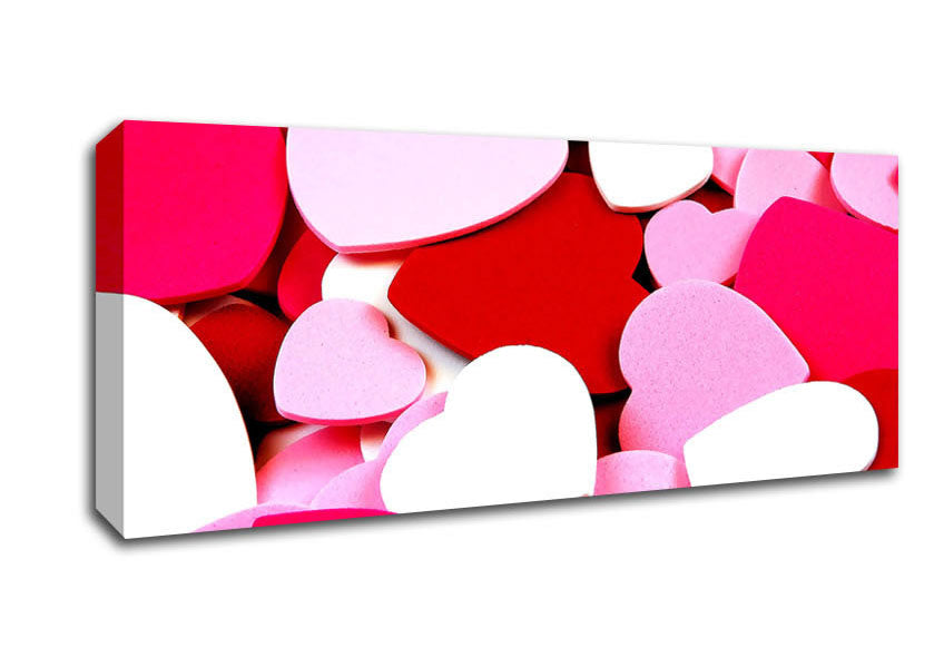 Picture of Tons Of Hearts Panoramic Canvas Wall Art