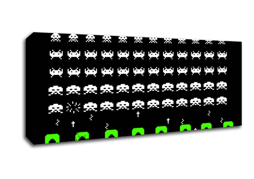 Picture of Space Invaders Panoramic Canvas Wall Art