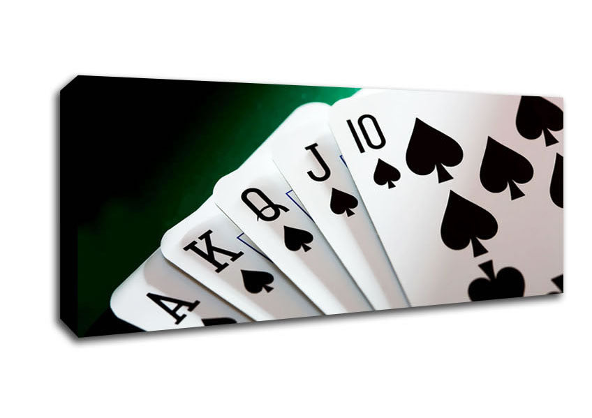 Picture of Royal Flush Poker Panoramic Canvas Wall Art