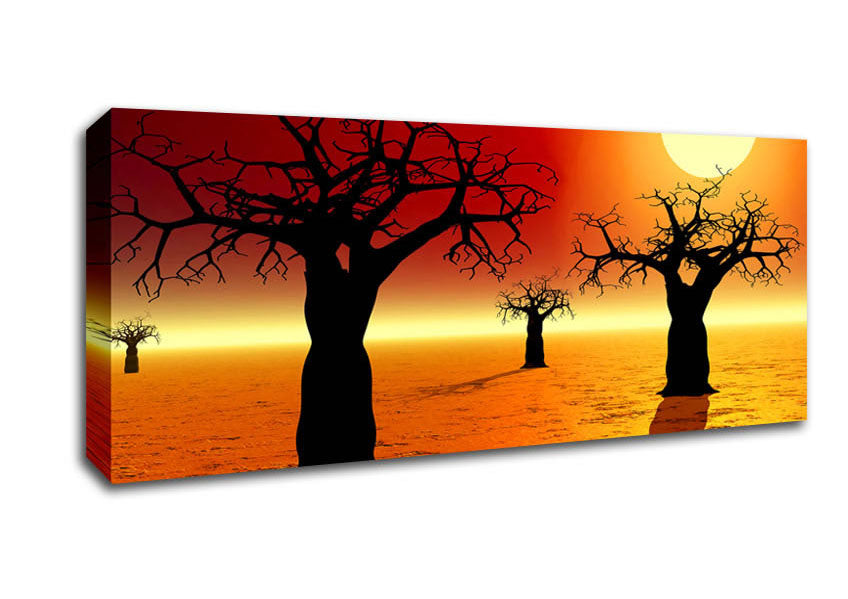 Picture of Surreal Desert Trees Panoramic Canvas Wall Art