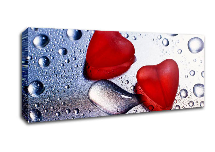 Picture of Red Love Hearts Panoramic Canvas Wall Art