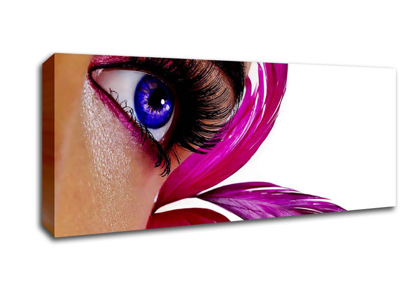 Picture of Stunning Pink Feathered Eye Panoramic Canvas Wall Art