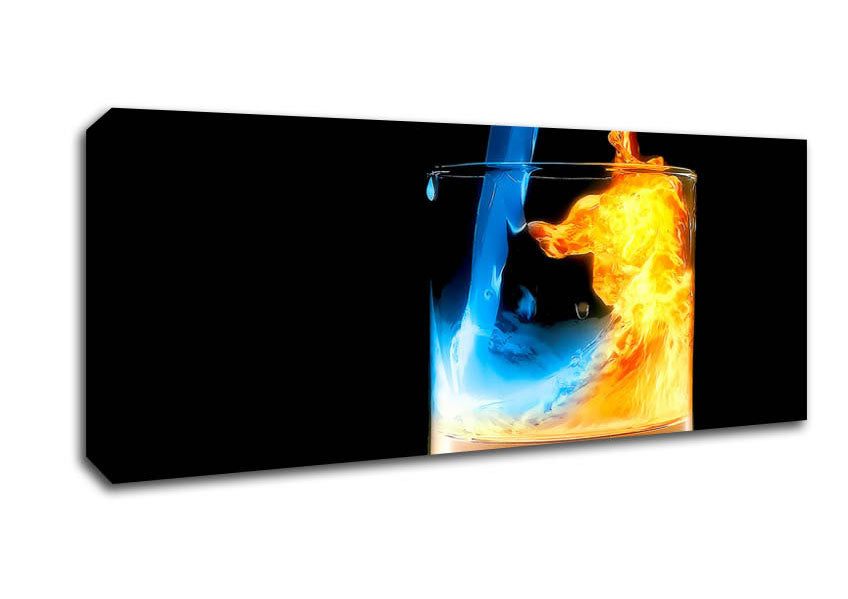 Picture of Pouring Fire And Water Panoramic Canvas Wall Art