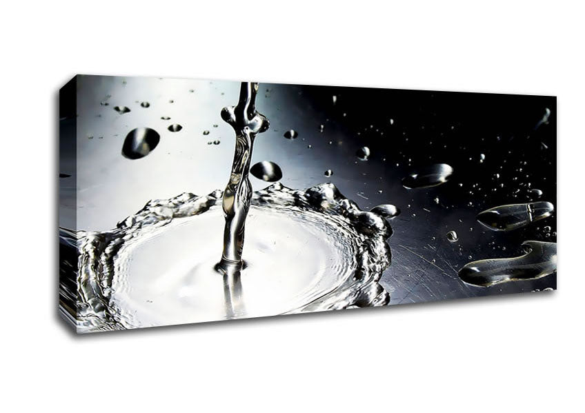 Picture of Metal Water Splash Panoramic Canvas Wall Art